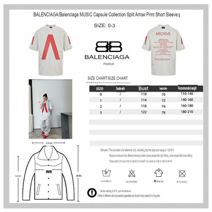 Balenciaga Red Logo Graphic T-Shirt (Gray)