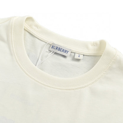 Burberry White T-Shirt with Blue Design