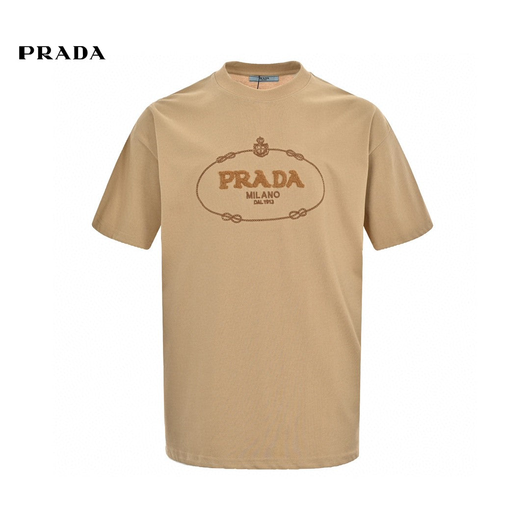 Prada Milano Beige Logo T-Shirt