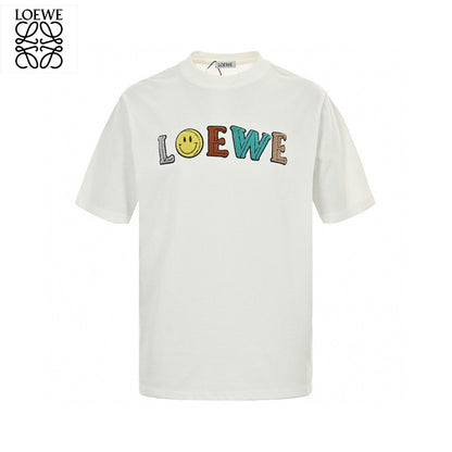 Loewe White T-Shirt with Multicolored Logo