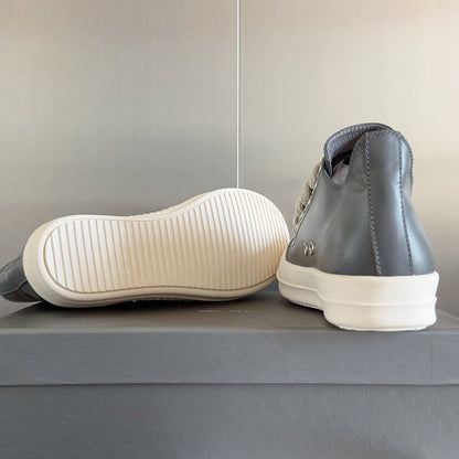 Rick Owens Gray Low-Top Sneakers