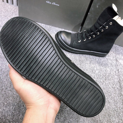 High-Top Black Canvas Sneakers