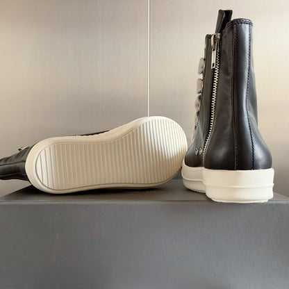 Rick Owens Black High-Top Sneakers