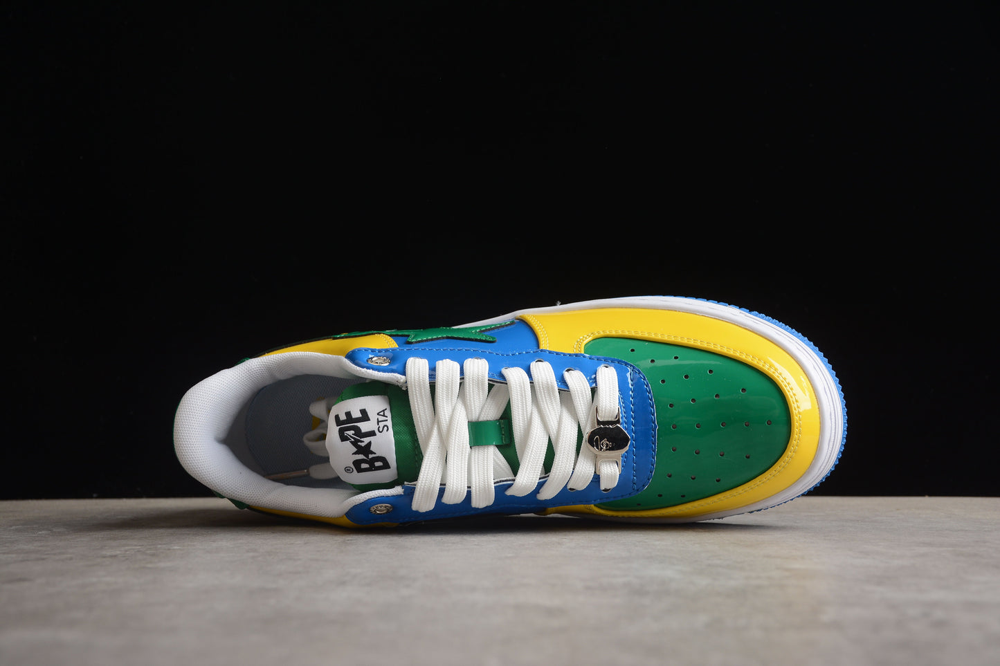 BAPE STA Low-Top Sneakers in Green, Blue, and Yellow