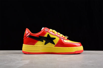 BAPE STA Low-Top Sneakers in Red and Yellow Iron Man Edition