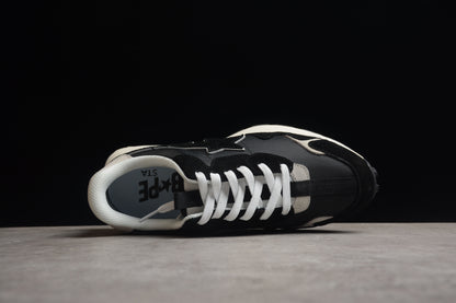 BAPE STA Retro Runner Black and White Sneakers