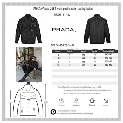 Prada Military Style Jacket - Black