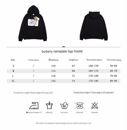 Burberry Black Hoodie with Logo Design