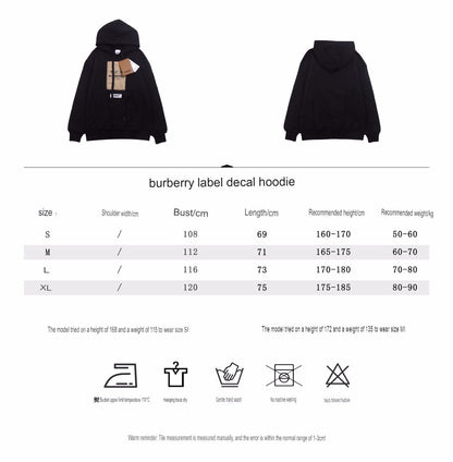 Burberry Black Hoodie with Logo Patch