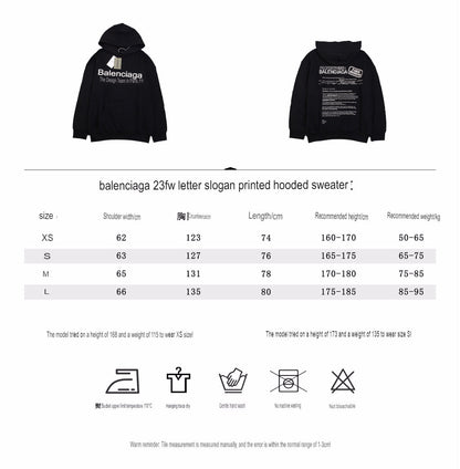 BALENCIAGA PARIS TEAM HOODIE BLACK