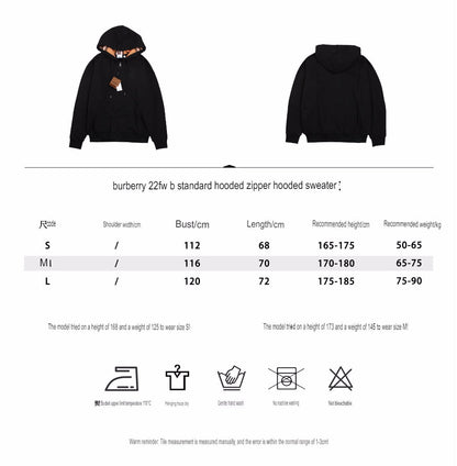 BURBERRY ZIP-UP HOODIE BLACK