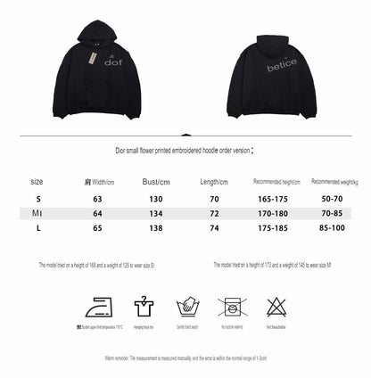 DIOR FLOWER LOGO HOODIE BLACK