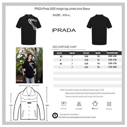 Prada Triangle Spray Paint Logo T-Shirt (Black)