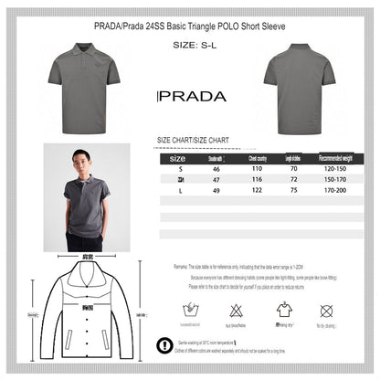 Prada Classic Grey Polo Shirt