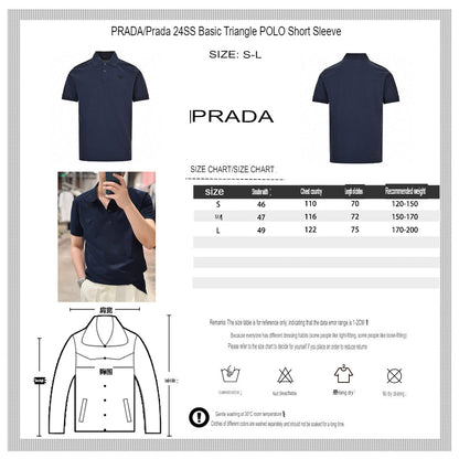 Prada Classic Navy Polo Shirt