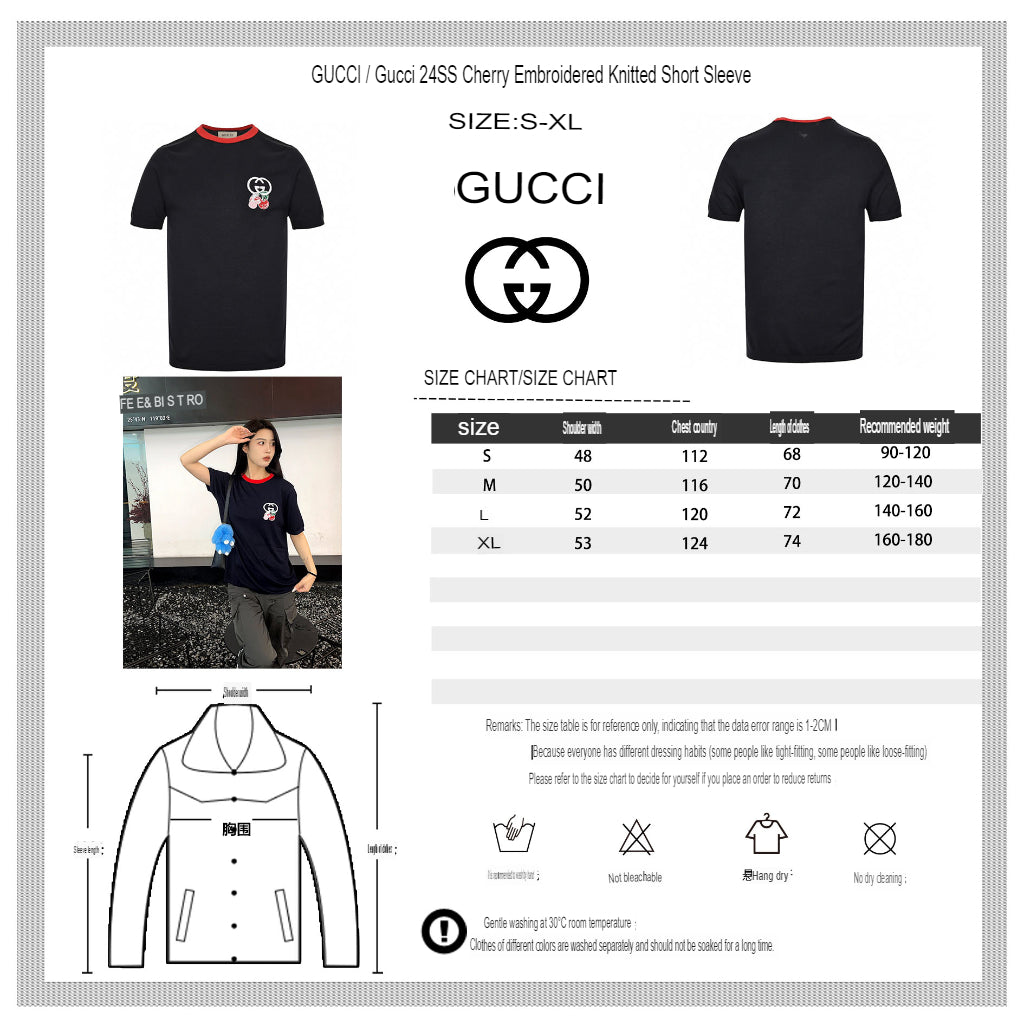 Gucci Cherry Embroidered T-Shirt