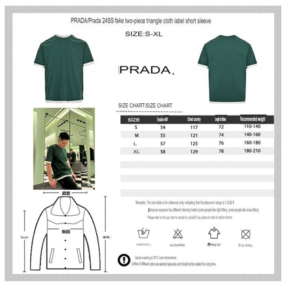 Prada Green Contrast Trim T-Shirt