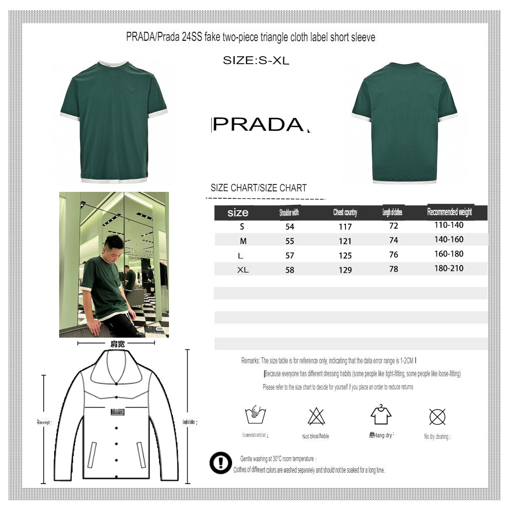 Prada Navy Contrast Trim T-Shirt