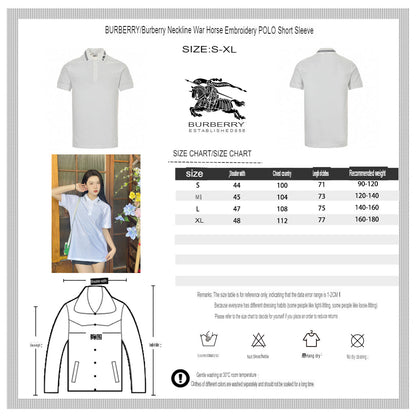 Burberry Striped Collar Polo Shirt in White