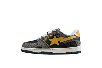 BAPE STA Low-Top Sneakers in Green and Yellow