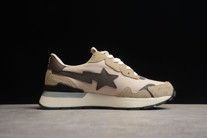 BAPE STA Runner Sneakers in Beige and Brown