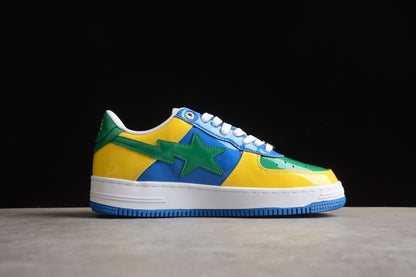 BAPE STA Low-Top Sneakers in Green, Blue, and Yellow