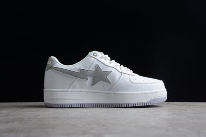 BAPE STA Low-Top Sneakers in White and Gray