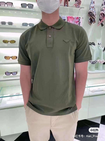 Prada Classic Olive Green Polo Shirt