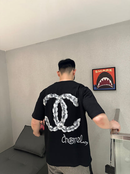 Chanel Cloud Logo T-Shirt in Black