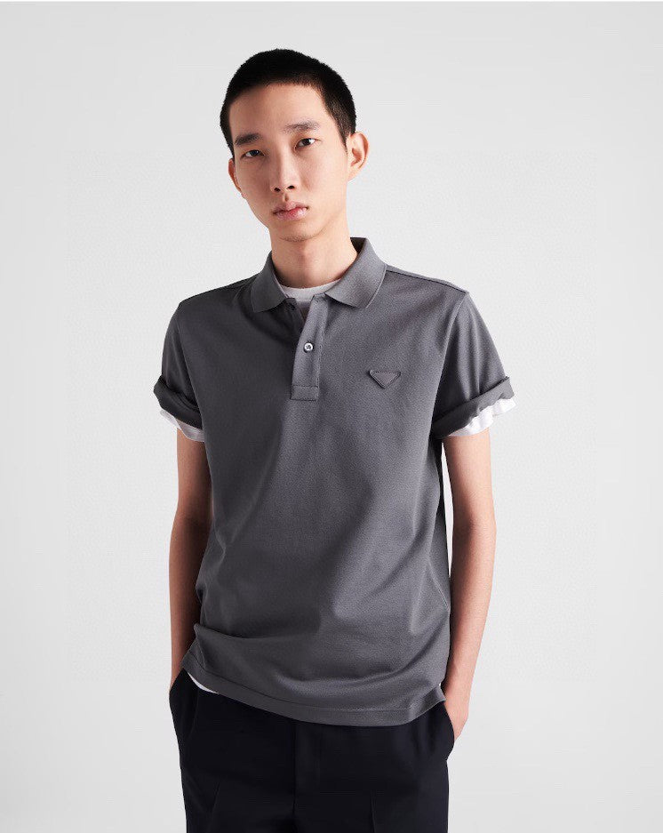 Prada Classic Grey Polo Shirt