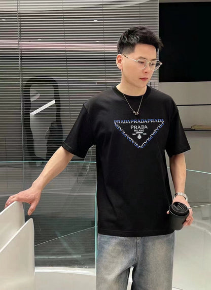 Prada Black T-Shirt with Logo Design