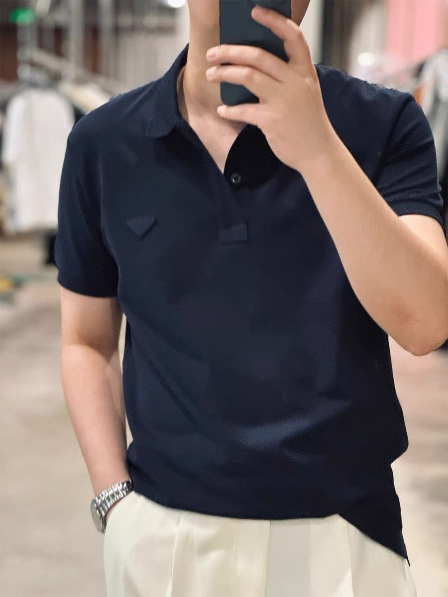 Prada Classic Navy Polo Shirt