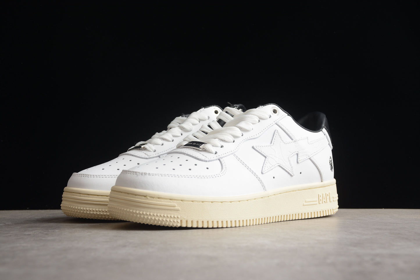 BAPE STA Low-Top Sneakers in White and Black