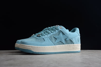 BAPE STA Low-Top Blue Suede Sneakers