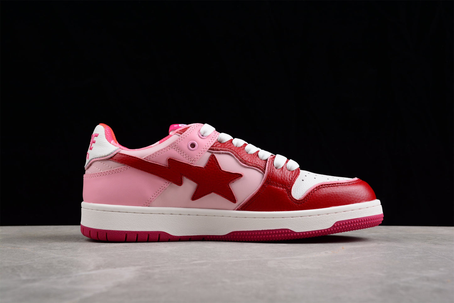 BAPE STA Low-Top Sneakers in Red and Pink