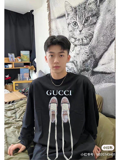 Gucci Black Sweatshirt with Ballet Slippers Print