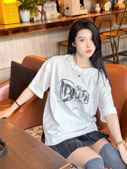 Dior White Graphic T-Shirt