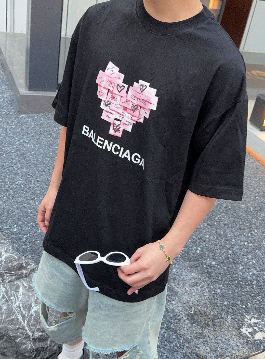 Balenciaga Love Notes T-Shirt in Black