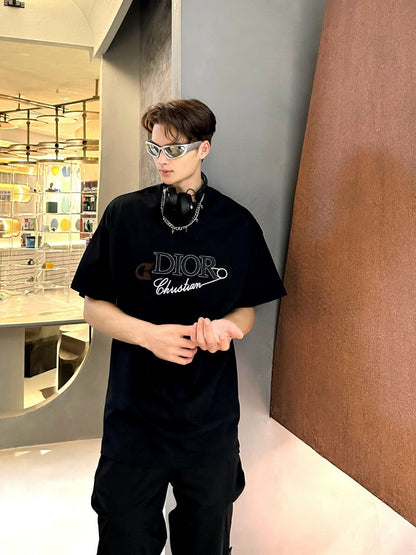 Dior Safety Pin Logo Black T-Shirt