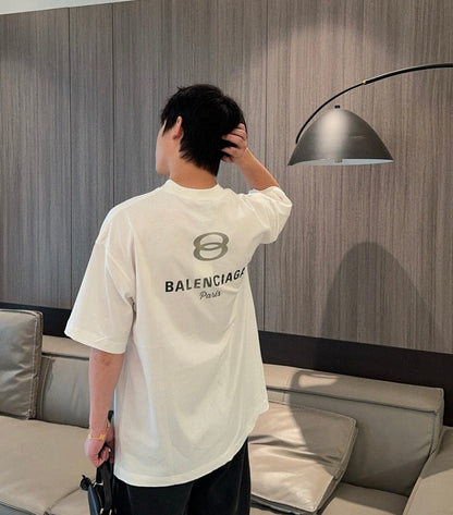 Balenciaga Oversized '8' Logo T-Shirt (White)