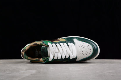 BAPE STA Low-Top Sneakers in Green and Brown