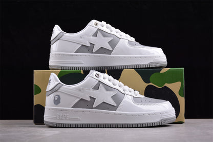 BAPE STA Low-Top Sneakers in White and Grey