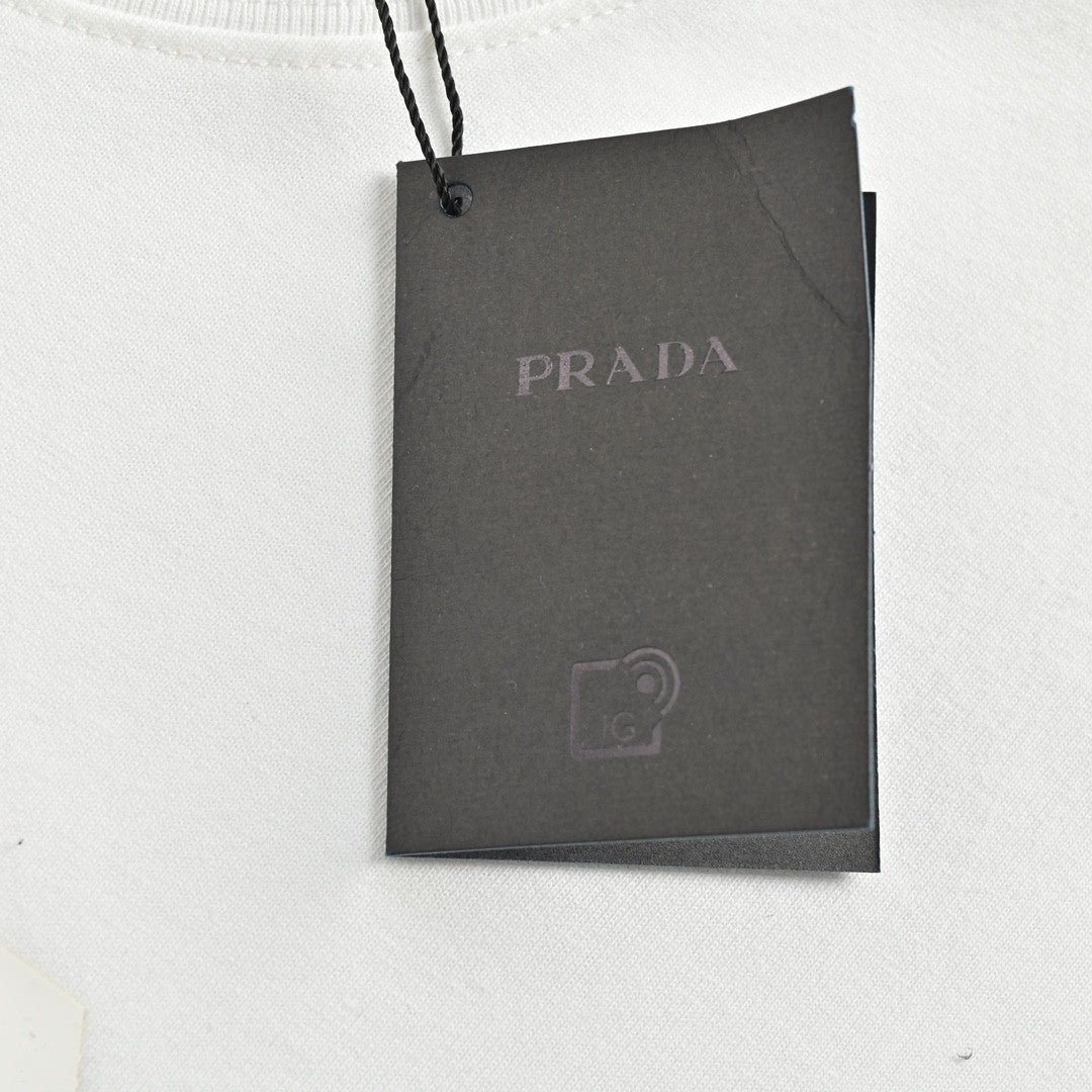 Prada T-Shirt - White with Subtle Branding