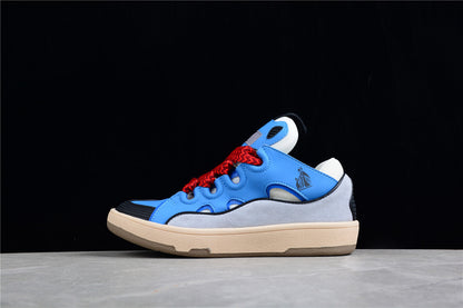 Lanvin Blue and Red Lace Sneakers