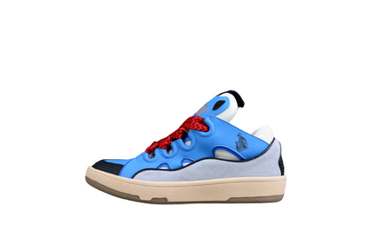 Lanvin Blue and Red Lace Sneakers