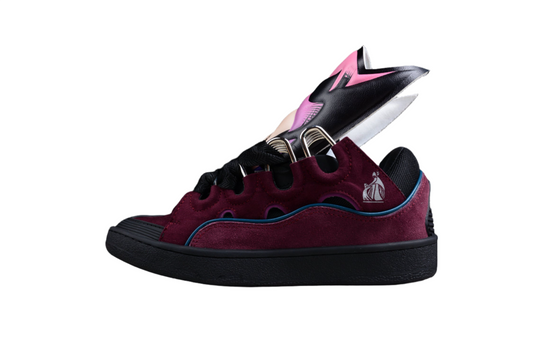 Lanvin Burgundy Suede Sneakers