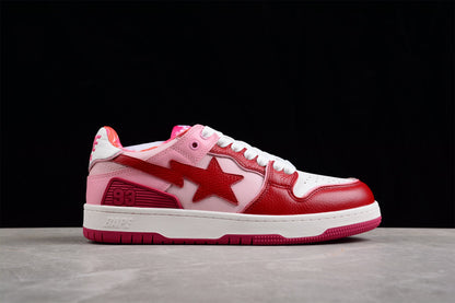 BAPE STA Low-Top Sneakers in Red and Pink