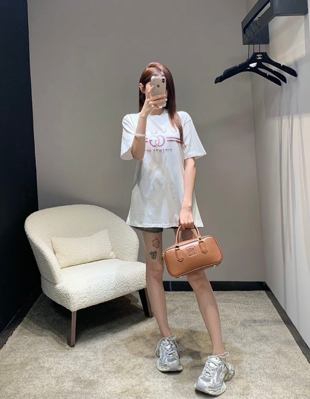 Gucci White T-Shirt with Firenze 1921 Logo