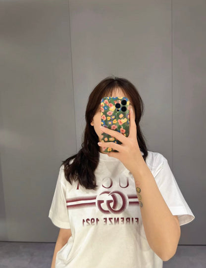 Gucci White T-Shirt with Firenze 1921 Logo