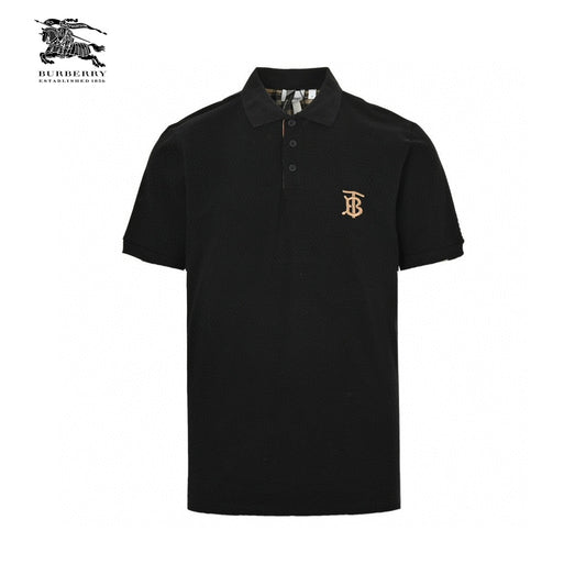 Burberry Monogram Logo Black Polo Shirt